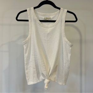 Madewell White Tie Front Tank Top
